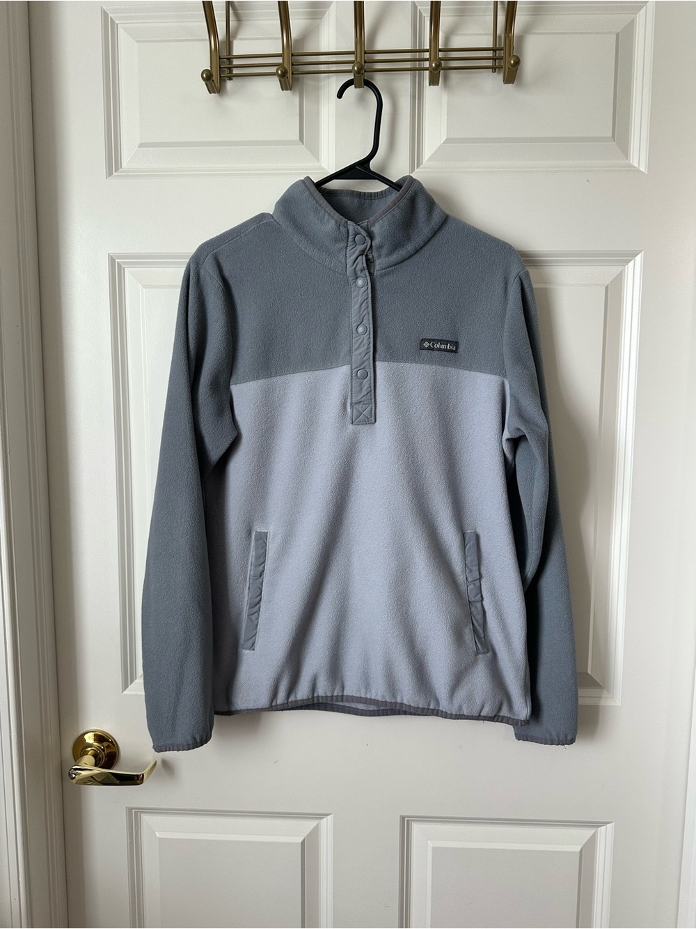Columbia 1/4 Snap Two Tone Gray Fleece Pullover Size L